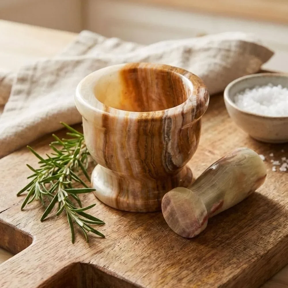 Green Onyx Mini Mortar and Pestle - 2.25